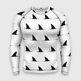 Мужской рашгард 3D с принтом Плавники акул  паттерн ,  |  | fin | minimalism | pattern | shark | акула | минимализм | паттерн | плавник