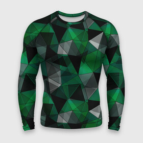 Мужской рашгард 3D с принтом Зеленый, серый и черный геометрический ,  |  | abstract | black | bright | geometric | gray | green | polygonal | polygons | shapes | youth | абстрактный | геометрический | зеленый | многоугольники | молодежный | полигональный | серый | фигуры | черный | яркий