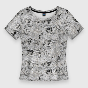Женская футболка 3D Slim с принтом Светло серый абстрактный ,  |  | abstract | granite | grey | grunge | light grey | marble | monochrome | stone | абстрактный | гранжевый | гранит | камень | монохромный | мрамор | светло серый | серый