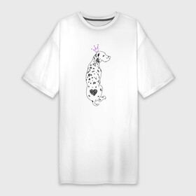Платье-футболка хлопок с принтом Грустный далматинец ,  |  | графика | далматинец | животное | зверь | корона | любимец | мило | милота | милый | питомец | рисунок | собака