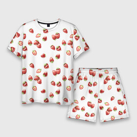 Мужской костюм с шортами 3D с принтом Клубничка, паттерн ,  |  | berries | harvest | pattern | strawberry | summer | vegan | веган | клубника | клубничка | лето | огород | паттерн | правильное питание | россыпь | сад | урожай | ягоды