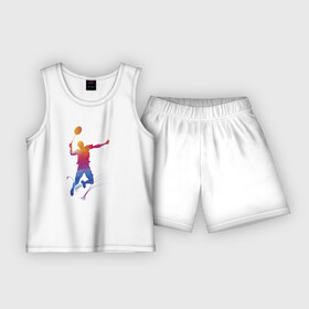 Детская пижама с шортами хлопок с принтом Спортивный бадминтон ,  |  | бадминтон | люблю бадминтон | ракетка | спорт | спортивный бадминтон