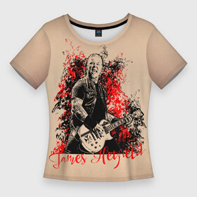 Женская футболка 3D Slim с принтом Джеймс Хетфилд ,  |  | арт | графика | джеймс хетфилд | металлика | музыка | певец