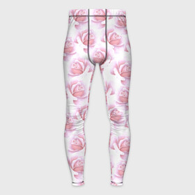 Мужские тайтсы 3D с принтом Нежные розы  паттерн ,  |  | flowers | petals | pink | roses | seamless pattern | лепестки | нежность | паттерн | роза | розовый | розы | цветы