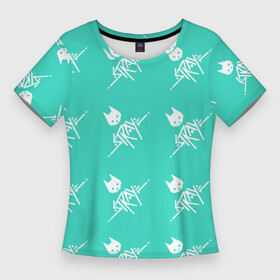 Женская футболка 3D Slim с принтом Стрэй паттерн ,  |  | cat | game | games | бездомный | бродяга | игра | игры | кот | котёнок | стрей | стрэй