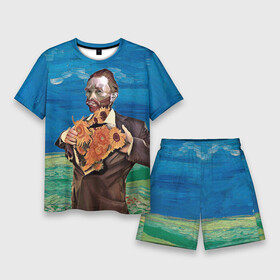 Мужской костюм с шортами 3D с принтом Ван Гог портрет с Подсолнухами ,  |  | Тематика изображения на принте: винсент ван гог | мем | подсолнухи | художник | цветы