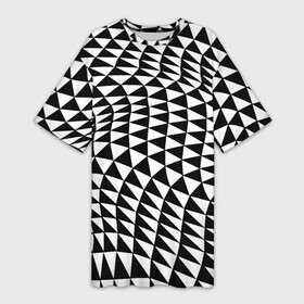Платье-футболка 3D с принтом Геометрический паттерн  минимализм ,  |  | geometry | minimalism | pattern | triangle | wave | волна | геометрия | минимализм | паттерн | треугольник