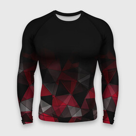 Мужской рашгард 3D с принтом Черно красный геометрический ,  |  | abstract | black | black and red | geometric | gradient | gray | ombre | polygonal | red | triangles | абстрактный | геометрический | градиент | красный | омбре | полигональный | серый | треугольники | черно красный | черный | черный и красный
