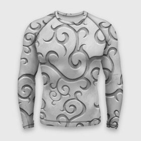 Мужской рашгард 3D с принтом Ажурный орнамент на поверхности металла ,  |  | curl | fashion | metal | ornament | pattern | ажур | завиток | металл | мода | орнамент | паттерн
