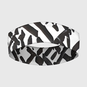 Повязка на голову 3D с принтом Маскировочные узоры ,  |  | black | disguise | gray | lines | pattern | stripes | white | белый | маскировка | полосы | серый | узоры | чернобелый | черный