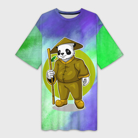 Платье-футболка 3D с принтом Мудрая Кунг фу панда ,  |  | gong fu | gongfu | kung fu | kungfu | panda | бамбуковый медведь | боевые исскуства | большая панда | вин чун | единоборства | кунг фу | кунгфу | медведь | медведь кошка | панда | пиньинь | пятнистый медведь | спорт
