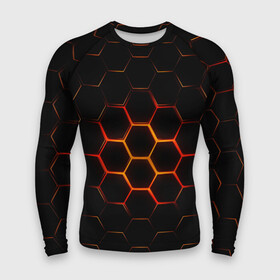 Мужской рашгард 3D с принтом Раскалённые соты  текстура ,  |  | cell | hexagon | honeycomb | гексагон | паттерн | сота | соты | текстура | шестигранные | ячейки