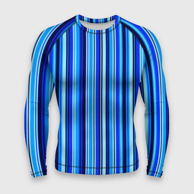 Мужской рашгард 3D с принтом Сине голубые полосы ,  |  | blue | dark blue | pattern | striped | stripes | полосатый | полосы | узор