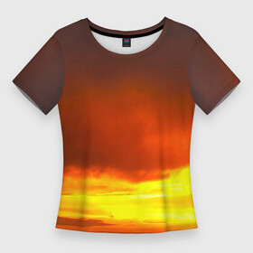Женская футболка 3D Slim с принтом Яркий алый закат ,  |  | агрессивный | алый | для охоты | для прогулок | для путешествий | для рыбалки | закат | защита природы | красный | красный закат | лето | небо | облака | природа | солнце | экология | яркий