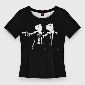 Женская футболка 3D Slim с принтом Капибары криминальное чтиво ,  |  | capybara | crinimal | mem | криминальное чтиво | мем | мемы