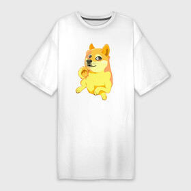 Платье-футболка хлопок с принтом Пёс Доге сидит и отдыхает ,  |  | abstraction | art | colorful | colors | dog | doge | graphics | meme | memes | patterns | surrealism | sweethuman | sweethumen | абстракция | арт | графика | дог | доге | искусство | мем | мемы | пёс | песик | разноцветный | собака | сюрреализм | узоры | 