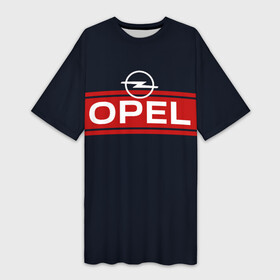 Платье-футболка 3D с принтом Opel blue theme ,  |  | Тематика изображения на принте: cars | opel | марки машин | машины | опель