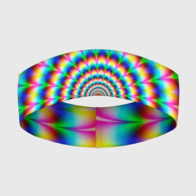 Повязка на голову 3D с принтом Радужная оптическая иллюзия ,  |  | 3d | 3д | illusion | optic | optical | rainbow | оптическая иллюзия | радуга | радужн | спираль