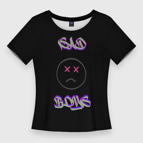 Женская футболка 3D Slim с принтом Sad Boys логотип ,  |  | sad | sad boys | sad boys логотип | yung lean | грустные парни | грустный | грусть | печаль | сэд | тоска | треп сад | янг лин