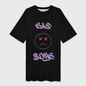 Платье-футболка 3D с принтом Sad Boys логотип ,  |  | Тематика изображения на принте: sad | sad boys | sad boys логотип | yung lean | грустные парни | грустный | грусть | печаль | сэд | тоска | треп сад | янг лин