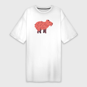 Платье-футболка хлопок с принтом Капибара возвращается домой ,  |  | abstraction | animal | capybara | colorful | colors | graphics | meme | memes | surrealism | sweethuman | sweethumen | абстракция | арт | графика | животное | искусство | капибара | мем | мемы | разноцветный | сюрреализм | узоры | цвета