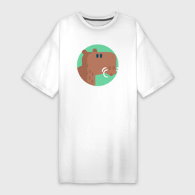 Платье-футболка хлопок с принтом Милая капибара в круге ,  |  | abstraction | animal | capybara | colors | meme | memes | surrealism | sweethuman | sweethumen | абстракция | арт | графика | животное | искусство | капибара | мем | мемы | разноцветный | сюрреализм | узоры | цвета