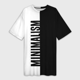Платье-футболка 3D с принтом MINIMALISM  BLACK AND WHITE ,  |  | Тематика изображения на принте: and | black | minimalism | white | белое | белый | минимализм | цвет | цвета | черное | черный