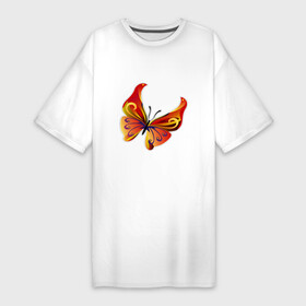 Платье-футболка хлопок с принтом Бабочка с милой расцветкой ,  |  | красивая | крылья | лапы | маленькая | насекомое | полет | узор | усы