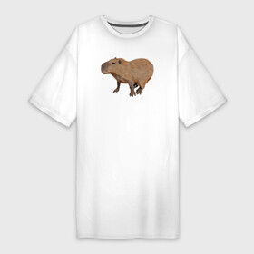 Платье-футболка хлопок с принтом Капибара удивлена ,  |  | animal | capybara | meme | memes | sweethuman | sweethumen | абстракция | арт | графика | животное | искусство | капибара | мем | мемы | разноцветный | сюрреализм | узоры | цвета