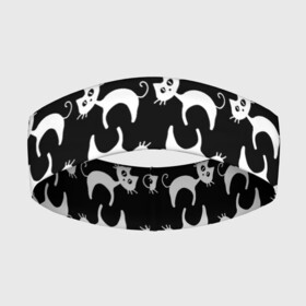 Повязка на голову 3D с принтом Крадущиеся Коты ,  |  | animals | beast | cat | cute | животные | звери | кот | котейка | котёнок | коты | котэ | кошка | кошки | милый | узор | чёрный