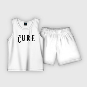 Детская пижама с шортами хлопок с принтом The Cure лого ,  |  | robert smith | the cure | альтернативный рок | готик рок | группа | зе куре | зе кюре | куре | кюре | новая волна | постпанк | роберт смит | рок | рок группа