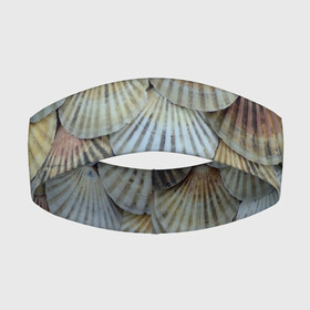 Повязка на голову 3D с принтом Морские ракушки  паттерн ,  |  | fashion | pattern | shell | texture | мода | паттерн | ракушка | текстура