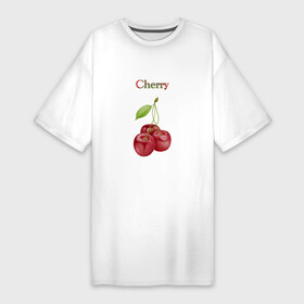 Платье-футболка хлопок с принтом Cherry вишня ,  |  | cherry | вишня | еда | красный | лето | фрукты