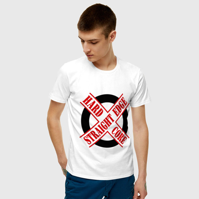 (sXe) (1). Мужская футболка хлопок Straight edge (sXe) (1) фото. 