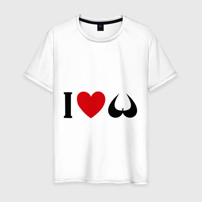 Фото Мужская футболка хлопок i love tits - я люблю сиськи. 