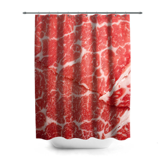 Штора 3D для ванной Кусок мяса ❤ - купить по выгодной цене н