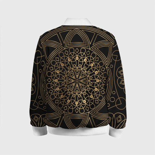 Детский бомбер 3D Золотая мандала фото