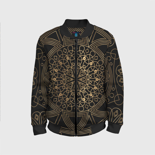 Детский бомбер 3D Золотая мандала фото