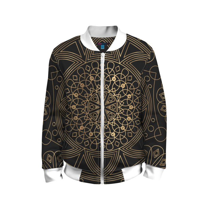 Детский бомбер 3D Золотая мандала фото