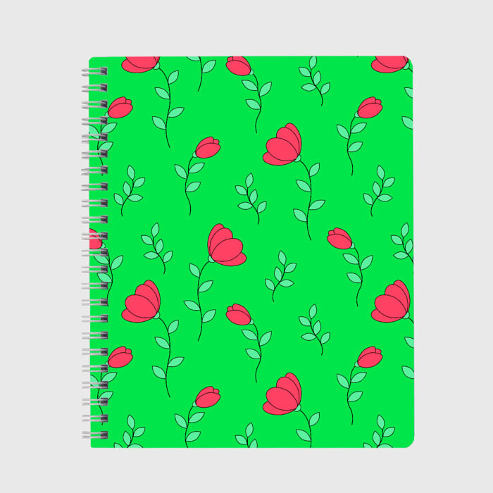 Тетрадь Тюльпаны на салатовом фоне фото